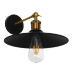 Vintage Industrial Απλίκα Μονόφωτο Μαύρο Μεταλλικό Καμπάνα Minimall 01039 - Image 8