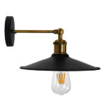 Vintage Industrial Απλίκα Μονόφωτο Μαύρο Μεταλλικό Καμπάνα Minimall 01039 - Image 6