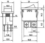ΔΙΑΚΟΠΤΗΣ ROCKER MINI 4P ON-OFF 6A/250V ΜΑΥΡΟΣ RL3-421 YNX - Image 2