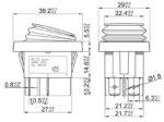 ΔΙΑΚΟΠΤΗΣ ROCKER ΜΕΓΑΛΟΣ 6P Χ/Λ ON-OFF-ON 16A/250V MAYΡΟ RL2 - Image 2