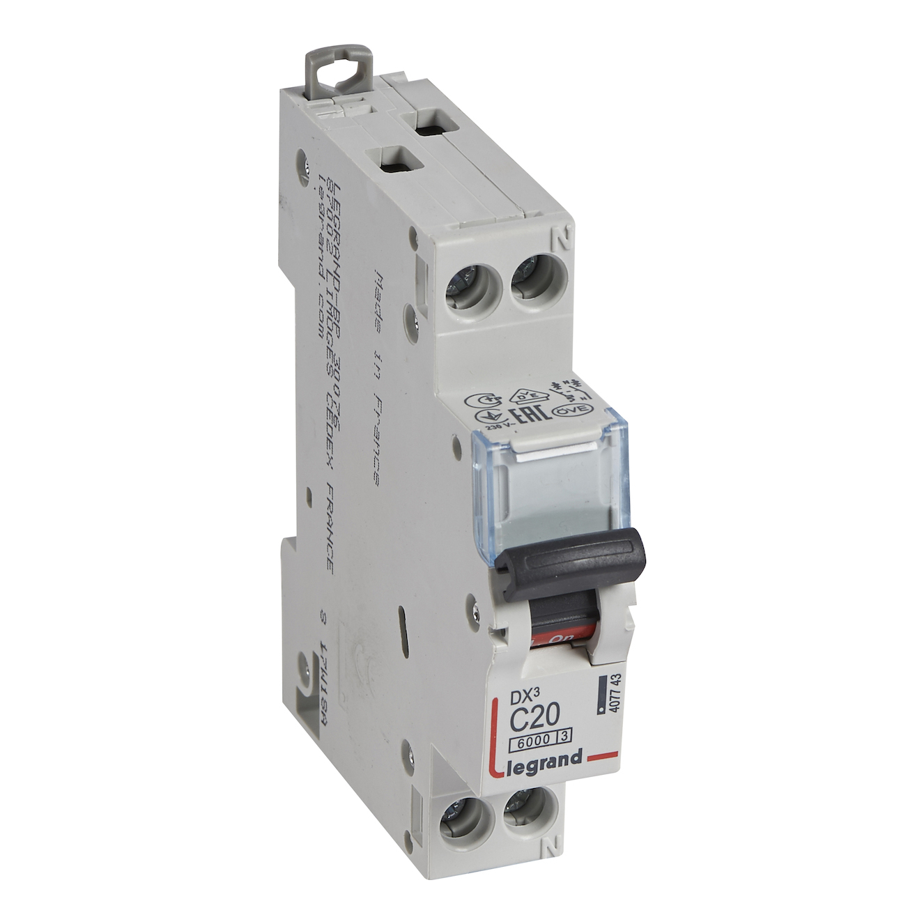 LEGRAND ΑΥΤΟΜΑΤΗ ΑΣΦΑΛΕΙΑ ΔΙΠΟΛΙΚΗ 1P+N 20A 6kA DX3 407743 - Image 1