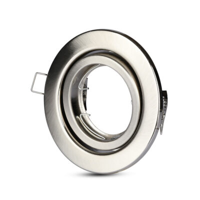 V-TAC ΧΩΝΕΥΤΟ ΦΩΤΙΣΤΙΚΟ SPOT GU10 ΣΤΡΟΓΓΥΛΟ SATIN NICKEL  SKU 3470