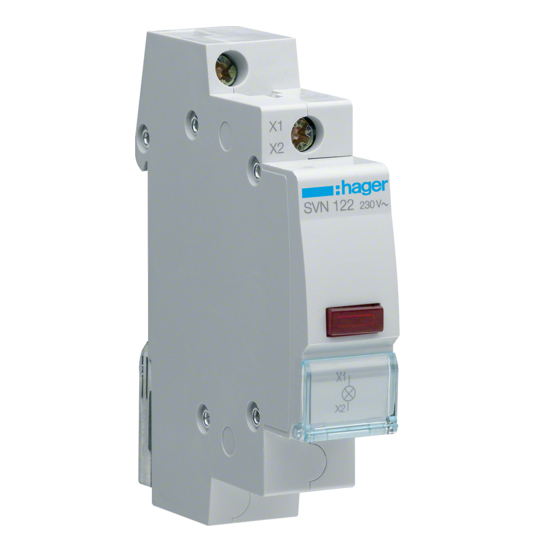 SVN122 ΕΝΔΕΙΚΤΙΚΗ ΛΥΧΝΙΑ ΡΑΓΑΣ HAGER ΚΟΚΚΙΝΗ 230V - Image 1