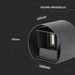 LED ΕΠΙΤΟΙΧΙΟ ΦΩΤΙΣΤΙΚΟ 6W ΣΤΡΟΓΓΥΛΟ ΜΑΥΡΟ ΣΩΜΑ 4000K - Image 2