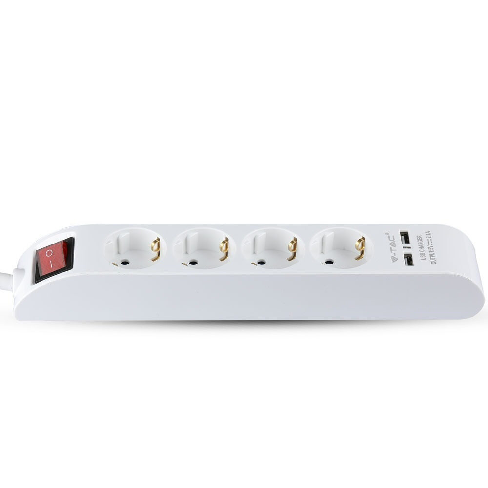 ΠΟΛΥΠΡΙΖΟ ΣΟΥΚΟ 4 ΘΕΣΕΩΝ ΚΑΙ 2 ΘΥΡΩΝ USB ΜΕ ΚΑΛΩΔΙΟ 1.4 ΜΕΤΡΑ ΚΑΙ ΔΙΑΚΟΠΤΗ - Image 2