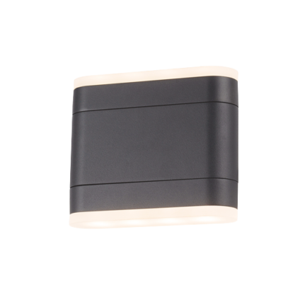 ΑΠΛΙΚΑ ΤΟΙΧΟΥ LED ΣΕ ΣΚΟΥΡΟ ΓΚΡΙ ΧΡΩΜΑ 9W 3000Κ IP54