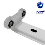 ΜΕΤΑΛΛΙΚΟ ΣΚΑΦΑΚΙ ΓΙΑ ΛΑΜΠΑ ΦΘΟΡΙΟΥ LED 2 x 60cm ΤΡΟΦΟΔΟΣΙΑΣ ΕΝΟΣ ΑΚΡΟΥ - Image 3
