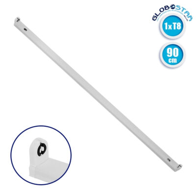 ΜΕΤΑΛΛΙΚΟ ΣΚΑΦΑΚΙ ΓΙΑ ΛΑΜΠΑ ΦΘΟΡΙΟΥ LED 1 x 90cm ΤΡΟΦΟΔΟΣΙΑΣ ΕΝΟΣ ΑΚΡΟΥ