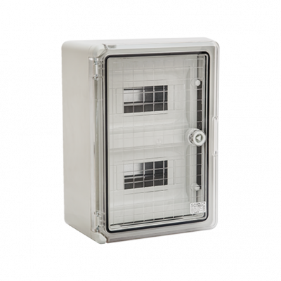 ΠΛΑΣΤΙΚΟΣ ΠΙΝΑΚΑΣ ABS PP 3112 18 ΘΕΣΕΩΝ IP 65 - ΔΙΑΦΑΝΗ ΠΟΡΤΑ