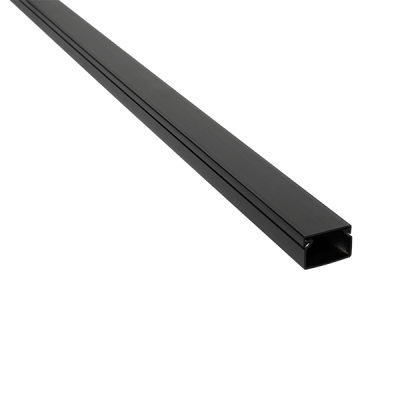 2m. 12X12 PLASTIC CABLE TRUNKING CT2 BLACK