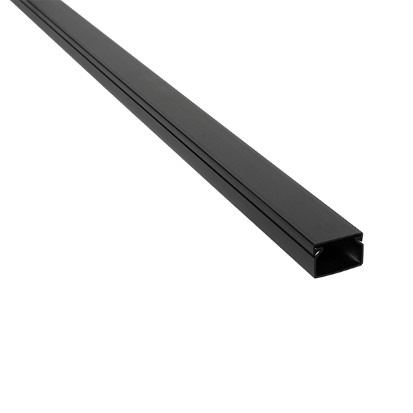5621212BL 2m. 12X12 PLASTIC CABLE TRUNKING CT2 BLACK - Image 1