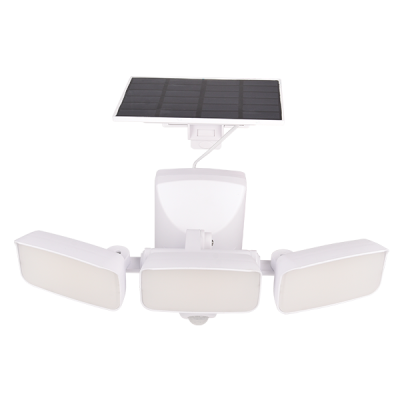TRIPLE SOLAR FLOODLIGHT 15W IP54 WITH SENSOR, BLAC
