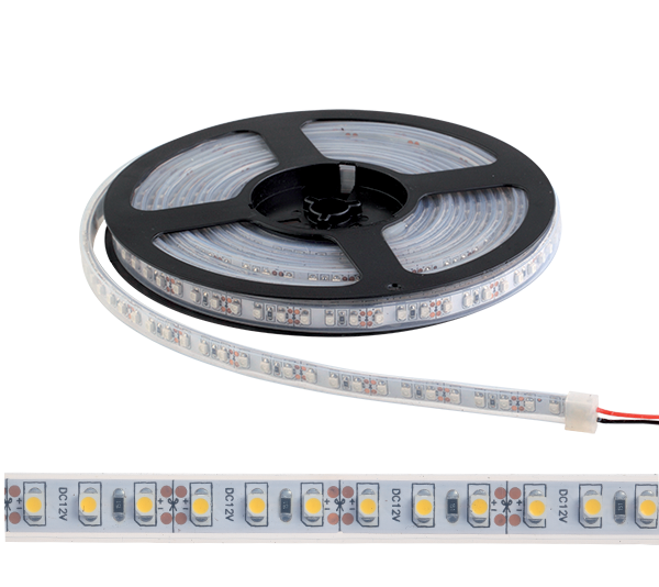 99LED491 LED ΤΑΙΝΙΑ LED600 3528 12V DC IP65 120 τεμ./m. ΛΕΥΚΟ ΨΥΧΡΟ - Image 1