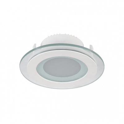 LED ΠΑΝΕΛ ΣΤΡΟΓΓΥΛΟ ΜΕ ΓΥΑΛΙ 6W 2700K