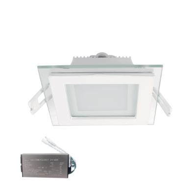 LED ΠΑΝΕΛ ΤΕΤΡΑΓΩΝΟ ΜΕ ΓΥΑΛΙ 6W 4000K+ ΚΙΤ ΑΣΦΑΛΕΙΑΣ