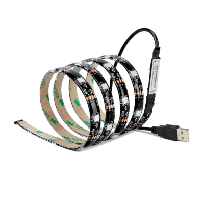 USB LED ΤΑΙΝΙΑ 5050 5VDC 30PCS/M IP20 RGB 3m