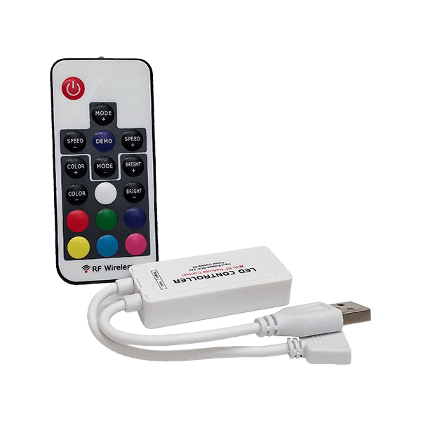 99LEDDIMMER5V2 RF MINI RGB USB LED ΚΟΝΤΡΟΛΕΡ ΜΕ ΤΗΛΕΧΕΙΡΙΣΤΗΡΙΟ ΓΙΑ ΤΑΙΝΙΑ LED 5V - Image 1