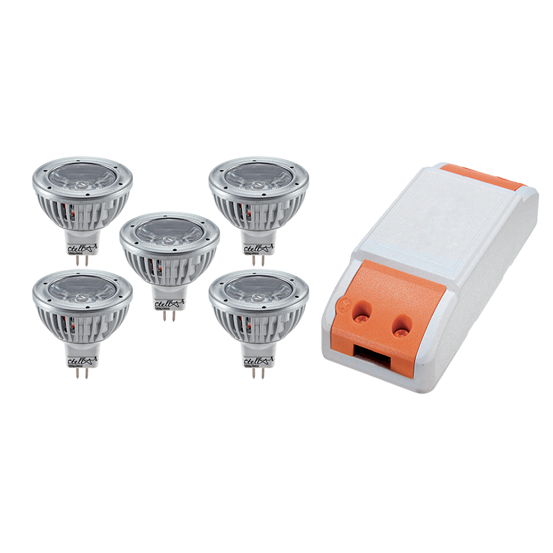 99SET5LED235 LED ΤΡΟΦΟΔΟΤΙΚΟ 18W+ 5X LED1 3W 2700K MR16 - Image 1