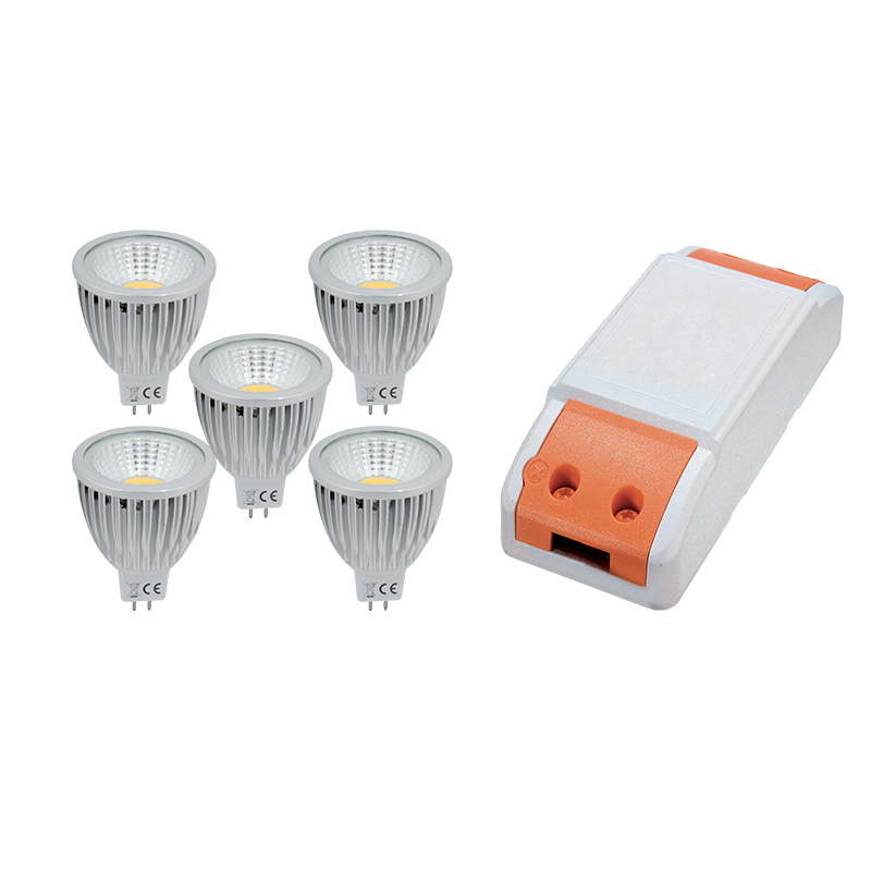 99SET5LED572 LED ΤΡΟΦΟΔΟΤΙΚΟ 36W+ 5X LED3 3W 4000K MR16 - Image 1