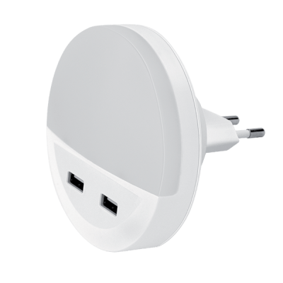 LED ΦΩΤΑΚΙ ΝΥΚΤΟΣ ΜΕ 2xUSB 0.5W 4000K