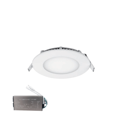 STELLAR LED ΠΑΝΕΛ ΣΤΡΟΓΓΥΛΟ ΧΩΝΕΥΤΟ 6W 2700K+ ΚΙΤ ΑΣΦΑΛΕΙΑΣ