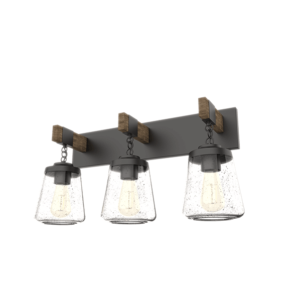 BL PAOLA ΑΠΛΙΚΑ 3XE27 ΜΑΥΡΟ MAT/ΞΥΛΟ - Image 1