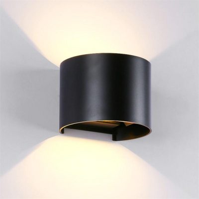 LED ΑΠΛΙΚΑ ΣΤΡΟΓΓΥΛΗ 2X5W 4000K IP54 ΜΑΥΡΗ