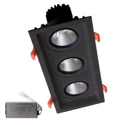 ΤΡΙΠΛΟ LED ΣΠΟΤ 3X15W 230V 3000K BL+ΚΙΤ ΑΣΦΑΛΕΙΑΣ