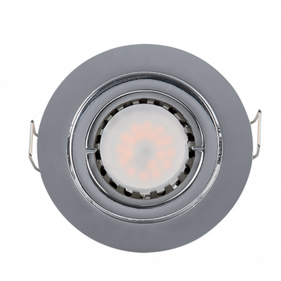 LED ΣΠΟΤ ΜΕΤΑΛΛΙΚΟ ΣΤΡΟΓΓΥΛΟ PAR 16 5.5W 2700-3000K ΧΡΩΜΙΟ