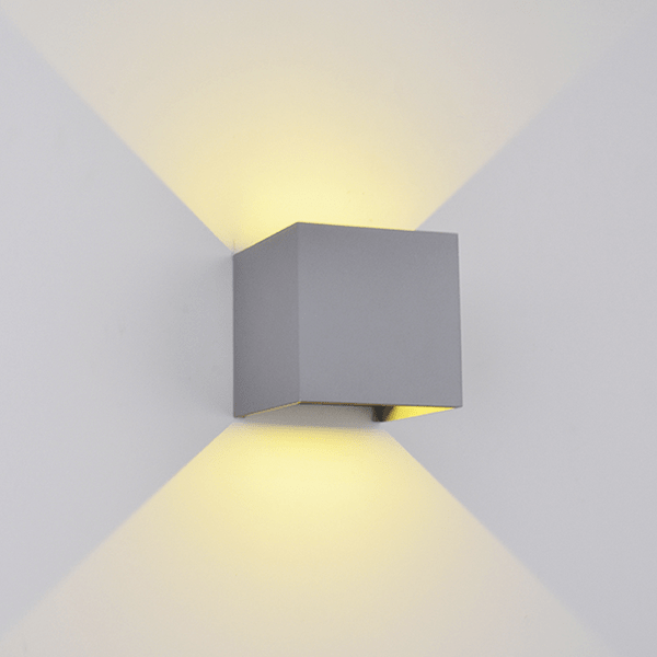 GR LED ΑΠΛΙΚΑ ΤΕΤΡΑΓΩΝΗ 2X5W 4000K IP54 ΓΚΡΙ - Image 1