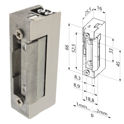 ELECTROMAGNETIC STRIKE PLATES 8-16V AC/DC