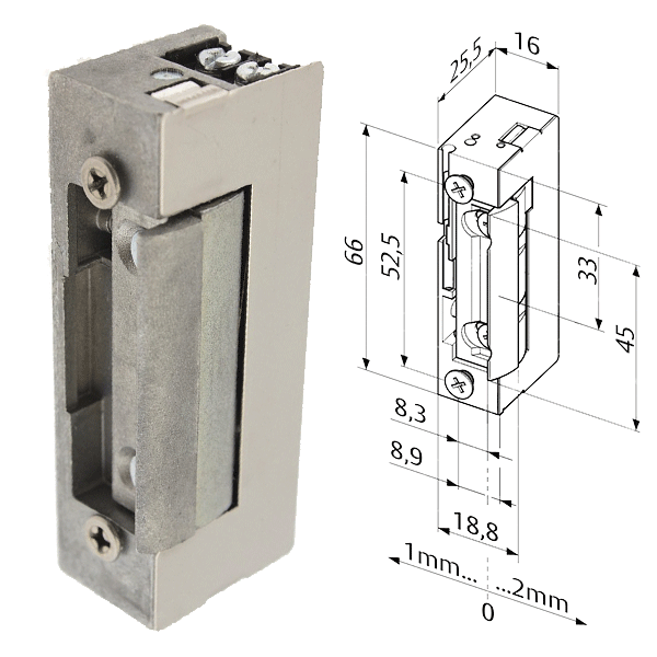 M160133 ELECTROMAGNETIC STRIKE PLATES 8-16V AC/DC - Image 1