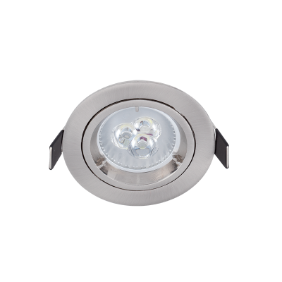 LED ΜΕΤΑΛΛΙΚΟ ΣΤΡΟΓΓΥΛΟ ΣΠΟΤ ΜΕ 6W GU10 6400K ΝΙΚΕΛ ΜΑΤ