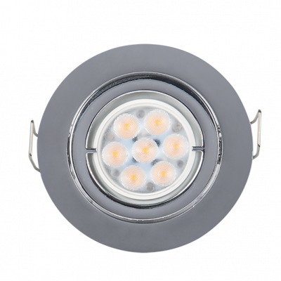 LED ΣΠΟΤ ΜΕΤΑΛΛΙΚΟ ΣΤΡΟΓΓΥΛΟ HIGH POWER 6W 2700-3000K ΝΙΚΕΛ ΜΑΤ