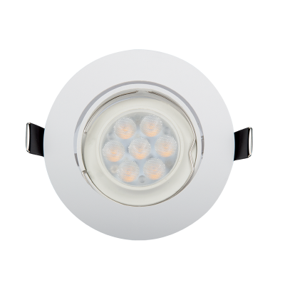 LED ΣΠΟΤ ΠΛΑΣΤΙΚΟ ΣΤΡΟΓΓΥΛΟ HIGH POWER 6W 2700-3000K ΛΕΥΚΟ