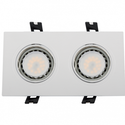 LED ΣΠΟΤ ΠΛΑΣΤΙΚΟ ΟΡΘΟΓΩΝΙΟ PAR 16 2X5.5W 4000-4300K ΛΕΥΚΟ
