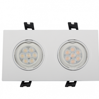 LED ΣΠΟΤ ΠΛΑΣΤΙΚΟ ΟΡΘΟΓΩΝΙΟ HIGH POWER 2X6W 4000-4300K ΛΕΥΚΟ