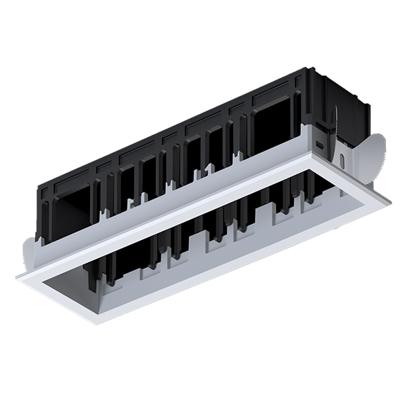 WH MODENA 4 MODULE RECESSED BOX WITH FRAME WHITE - Image 1