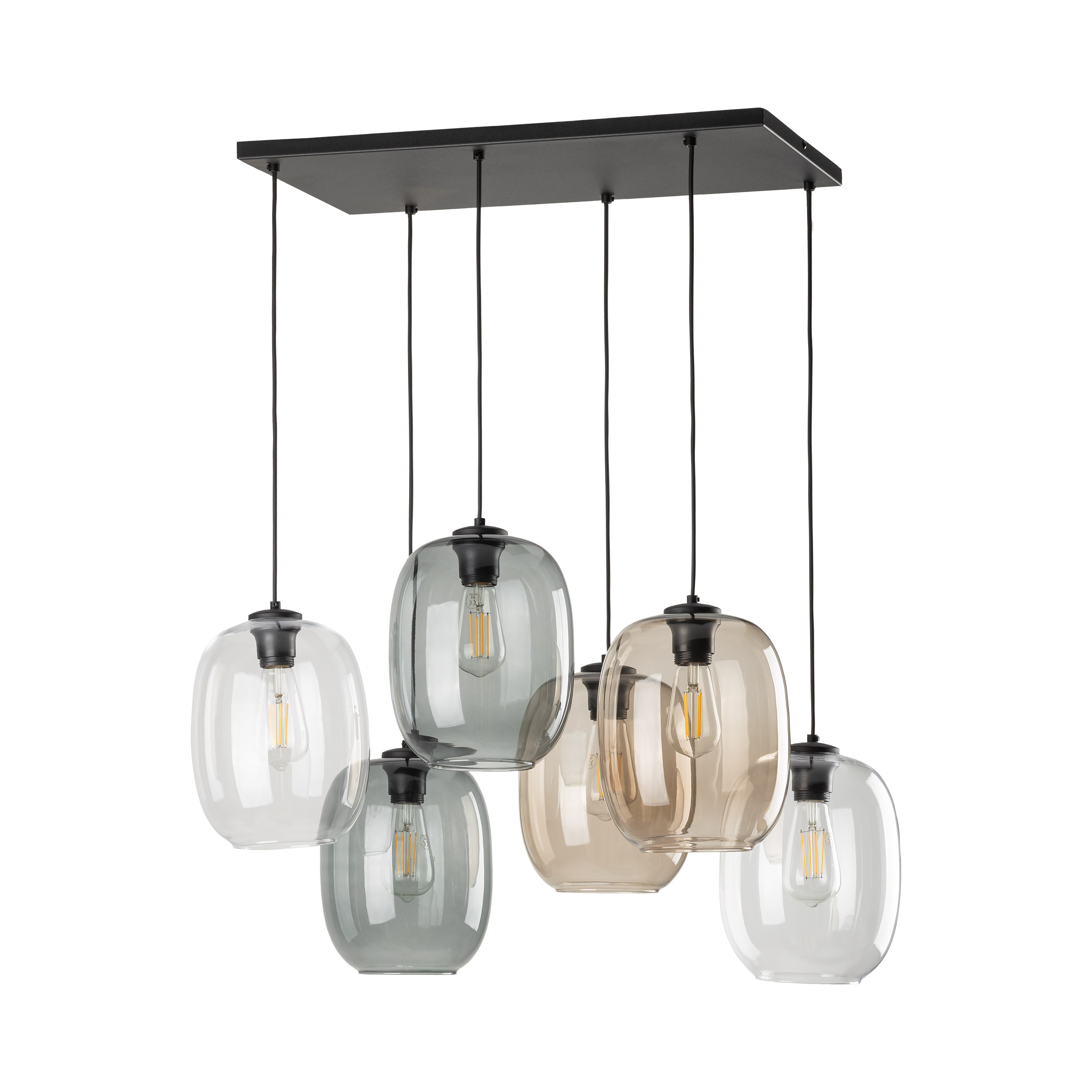 5974 TK LIGHTING CHANDELIER ELIO 5974 6XE27 BLACK - Image 1