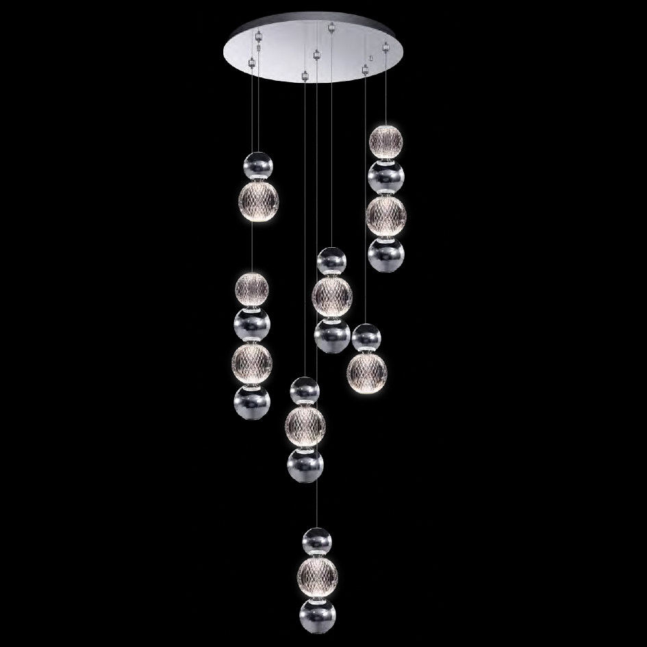 955DIAMOND2830PCH DIAMOND LED PENDANT 28W 3000K, CHROME - Image 1