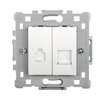 ΠΡΙΖΑ RJ11+RJ45 ΛΕΥΚΗ EL0646 SPLENDOR