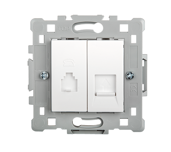 0646 ΠΡΙΖΑ RJ11+RJ45 ΛΕΥΚΗ EL0646 SPLENDOR - Image 1