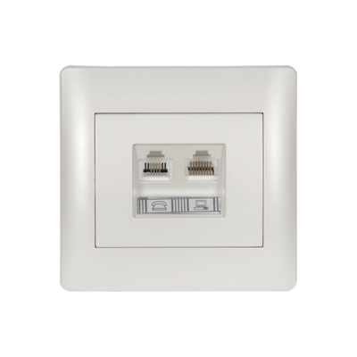 RHYME RJ11+RJ45 ΛΕΥΚΟ ΜΕΤΑΛΛΙΖΕ