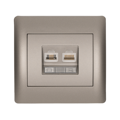 RHYME RJ11+RJ45 ΓΚΡΙ ΜΕΤΑΛΛΙΖΕ