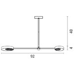 ΦΩΤΙΣΤΙΚΟ ΚΡΕΜΑΣΤΟ 2ΦΩΤΟ LED 21W 3CCT 92X27 ΜΑΥΡΟ-ΧΡΥΣΟ ARTE ILLUMINA - Image 3