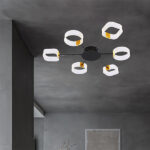 ΦΩΤΙΣΤΙΚΟ ΚΡΕΜΑΣΤΟ 6ΦΩΤΟ LED 60W 82X8 ΜΑΥΡΟ-ΧΡΥΣΟ ARTE ILLUMINA - Image 2