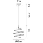 ΦΩΤΙΣΤΙΚΟ ΚΡΕΜΑΣΤΟ ΣΤΡΟΓΓΥΛΟ LED 60W 2000lm 3000K Φ430X1200 ΛΕΥΚΟ ARTE ILLUMINA SATURN - Image 3