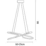 ΦΩΤΙΣΤΙΚΟ ΚΡΕΜΑΣΤΟ ΟΒΑΛ LED 40W670X200X200 4000Κ ΝΙΚΕΛ ARTE ILLUMINA SATURN - Image 3