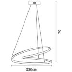 ΦΩΤΙΣΤΙΚΟ ΚΡΕΜΑΣΤΟ ΑΛΟΥΜΙΝΙΟ LED 40W Φ550X550mm 4000Κ ΧΡΥΣΟ ARTE ILLUMINA  MERCURY - Image 3