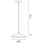 ΦΩΤΙΣΤΙΚΟ ΚΡΕΜΑΣΤΟ ΜΟΝΟΦΩΤΟ LED 10W ΛΕΥΚΟ Φ25*H6CM, 3 CCT ARTE ILLUMINA SATURN - Image 3